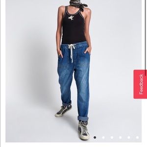 NWT One Teaspoon Recycled Denim Shabbie High Waist Drawstring Jeans